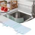 thumbnail image 2 of Protector contra salpicaduras plegable para fregadero con ventosas, deflector de agua, protector contra salpicaduras, utensilio de cocina, accesorio de cocina ecológico, 16,7x6,7x0,4 pulgadas (azul claro) ER, 2 of 5
