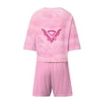 thumbnail image 6 of 2 Piece Pajama Sets,Womens Pajama Sets Two Piece Lounge Sets Half Sleeve Top and Split Shorts Breast Cancer Print Sleepwear Pjs, 6 of 7