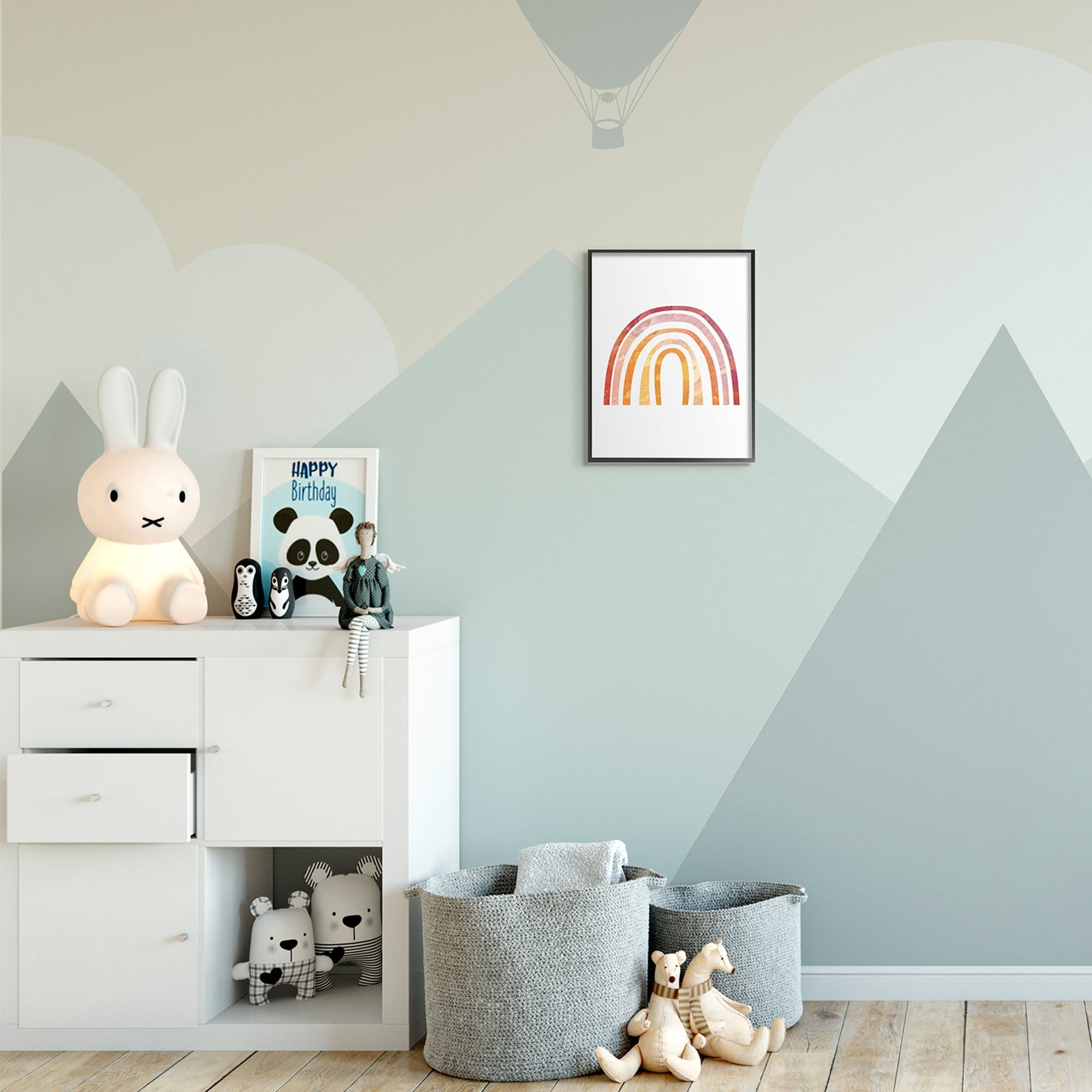 Stupell Industries Warm Tone Rainbow with Abstract Sky Texture Black Framed, 16 x 20, Design by Daphne Polselli