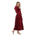 thumbnail image 4 of Turquaz Linen Super Soft Blush Plush Hooded Women's Robe (XX-Large / Burgundy), 4 of 4