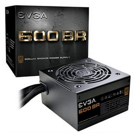 EVGA Power Supply 100-BR-0600-K1 600 BR 600W 80 BRONZE 12V PCI Express 120mm Long SleeveBearing Retail