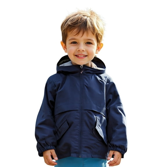 Boys Windbreaker Jacket for Kids – Lightweight Hooded Zipper Coat for Outdoor Activities Casual Wear and School Days for Ages 15 to 10 Years