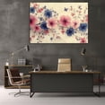 thumbnail image 5 of Mudket Pink Blue Floral Canvas Wall Art, Watercolor Flower & Butterfly Wall Decor, Framed Botanical Artwork for Living Room Bedroom Bathroom, Ready to Hang Farmhouse Floral Print - 12"L x 8"W, 5 of 10
