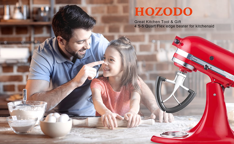 HOZODO Flex Edge Beater for 4.5-5 Quart Kitchenaid Mixer