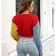 thumbnail image 3 of Chaqueta de punto de otoño e invierno para mujer, cárdigan de punto con bloques de Color y doble botonadura, suéter corto recortado de manga larga, novedad de 2022, 3 of 4