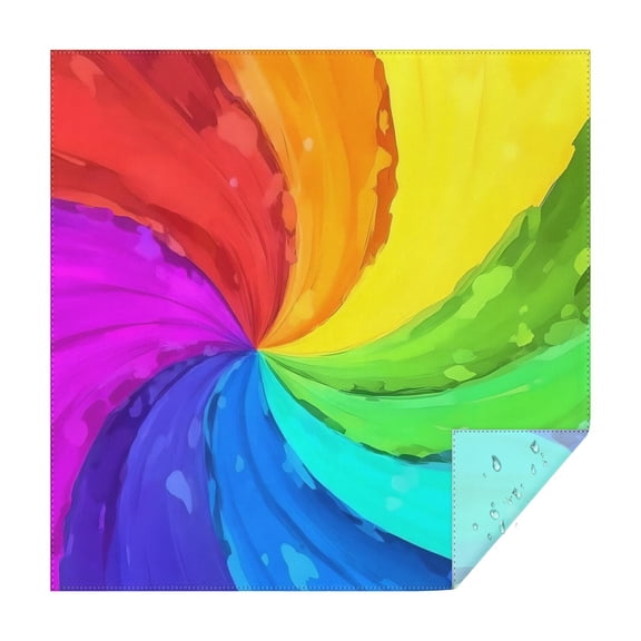 Rainbow Tie Dye Spiral Pattern Square Tablecloth,Waterproof Square Table Cover,Wipeable Spillproof Washable Table Cover for Home Kitchen Party Decor 42"X42"(107x107cm)