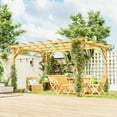 thumbnail image 2 of Outsunny 10' x 13' Pergola, Fir Wood Gazebo Grape Trellis, Nature Wood, 2 of 10