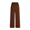 thumbnail image 5 of QTSHPN Wide Leg Pants Women Pure Color Linen Blend Casual Trousers Loose Comfortable Elastic Waist Summer Fashion Versatile Work Pants Women Brown XXL, 5 of 5