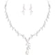 thumbnail image 1 of Juego de joyas de boda para mujer, circonita cúbica blanca, perlas florales, vides nupciales, 1 of 4