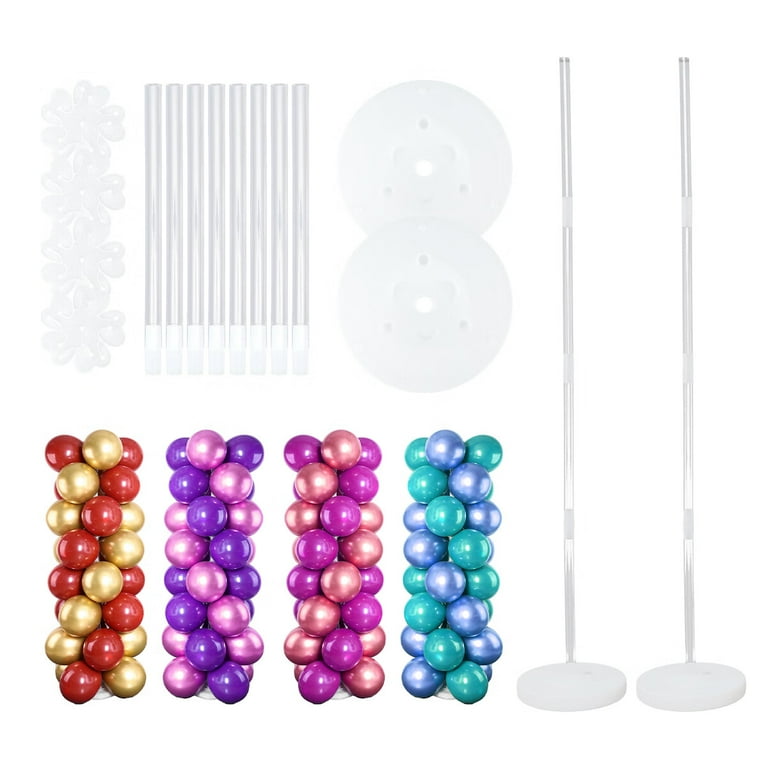 Balloon Column Stand Kit - 2 Set Adjustable 7 Feet Arch With 100 Balloons