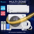 thumbnail image 2 of Klimaire 26,000 BTU 2-Zone 23 SEER2 Heat Pump Wall Mounted Mini Split Heat Pump System (12,000 BTU + 24,000 BTU) - R454B, 2 of 7