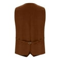 thumbnail image 5 of LODIENY Mens Vintage Tweed Suit Vest Sleeveless Retro V Neck Casual Wool Waistcoat for Wedding Groomsmen Men's Slim Fit Formal Vest Orange XL, 5 of 7