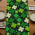 thumbnail image 5 of Table Runners 72 Inches Long Dress Scarves, St. Patrick's Day Farmhouse Kitchen Table Runner, Coffee Tablerunners, Lucky Shamrocks Spring Leaves Plants 16x72 Inch, 5 of 9