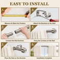 thumbnail image 5 of Heavy Duty Adjustable Curtain Rods for Windows, 1-Inch Diameter Curtain Rod, 32-150 Inches (Nickel), 5 of 7