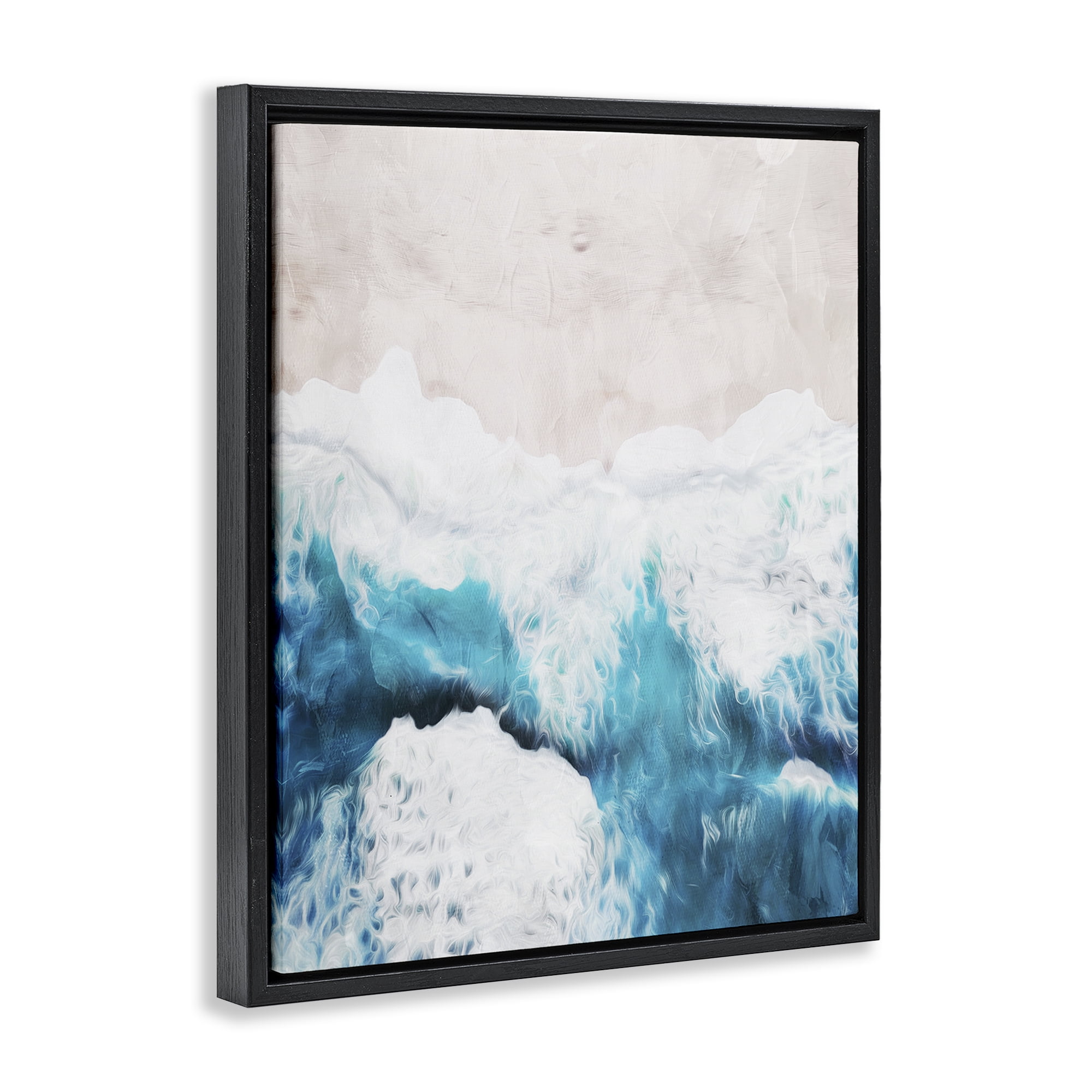 Stupell Industries On The Beach Aerial Black Framed Floater Canvas Wall Art, design by Milli Villa