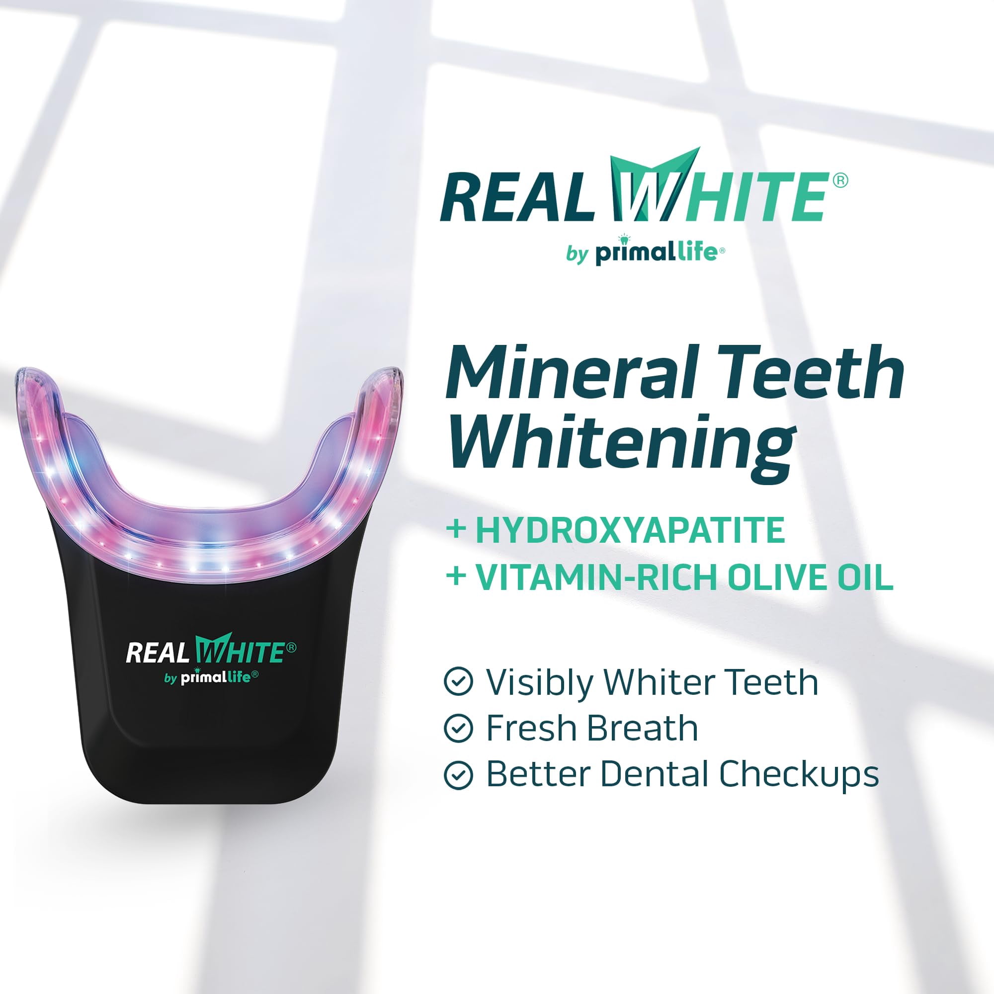 Primal Life Organics V4 LED Teeth Whitening Kit, Red and Blue Light