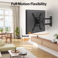 thumbnail image 3 of MountLiving Full Motion TV Wall Mount for 26-60 inch TVs, Single Stud Corner Bracket with Swivel & Tilt, Max VESA 400x400mm, 77 lbs Capacity, 3 of 9