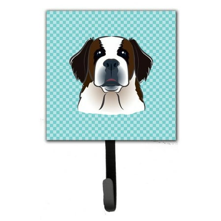 Caroline's Treasures Checkerboard Saint Bernard Leash Holder and Wall Hook