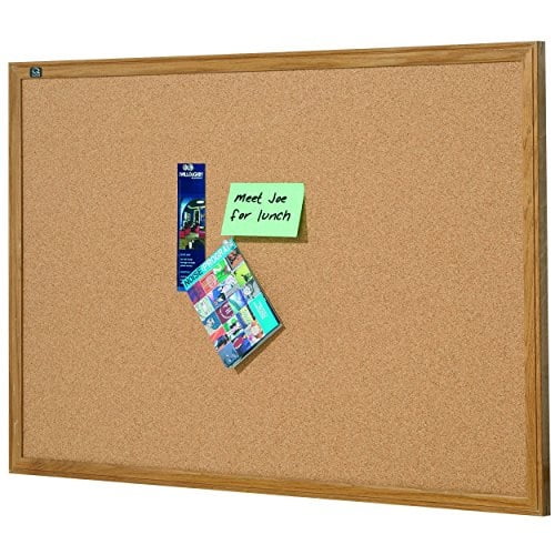 Quartet Cork Bulletin Board 3 X 2 Feet Corkboard Oak Finish