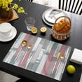 thumbnail image 3 of Pink Gray Placemats Set of 6, Country Vintage Gradient Mottled Wood Grain Placemats for Dining Table, Place Mats for Kitchen Tabletop, Waterproof Wipeable Dining Table Mats Set, 3 of 9