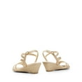thumbnail image 4 of DREAM PAIRS Strappy Wrapped Dressy Wedge Sandals, Comfortable  Sparkly Rhinestone Ankle Strap Mid Heel Wedges Casual Summer, Open Toe Evening Dress Wedding Dance Shoes, 4 of 7