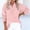 *Pink, variant on ClodeEU Women's V Neck Long Sleeve Button Shirt ,Solid Color Casual Loose Blouse Khaki,Womens Plus S