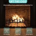 thumbnail image 3 of Flat Bar Fireplace Grate Heavy Duty Solid Steel Fireplace Log Grate with Support Legs Firewood Rack Outdoor for Backyards Courtyards Terraces Fireplaces, 3 of 6