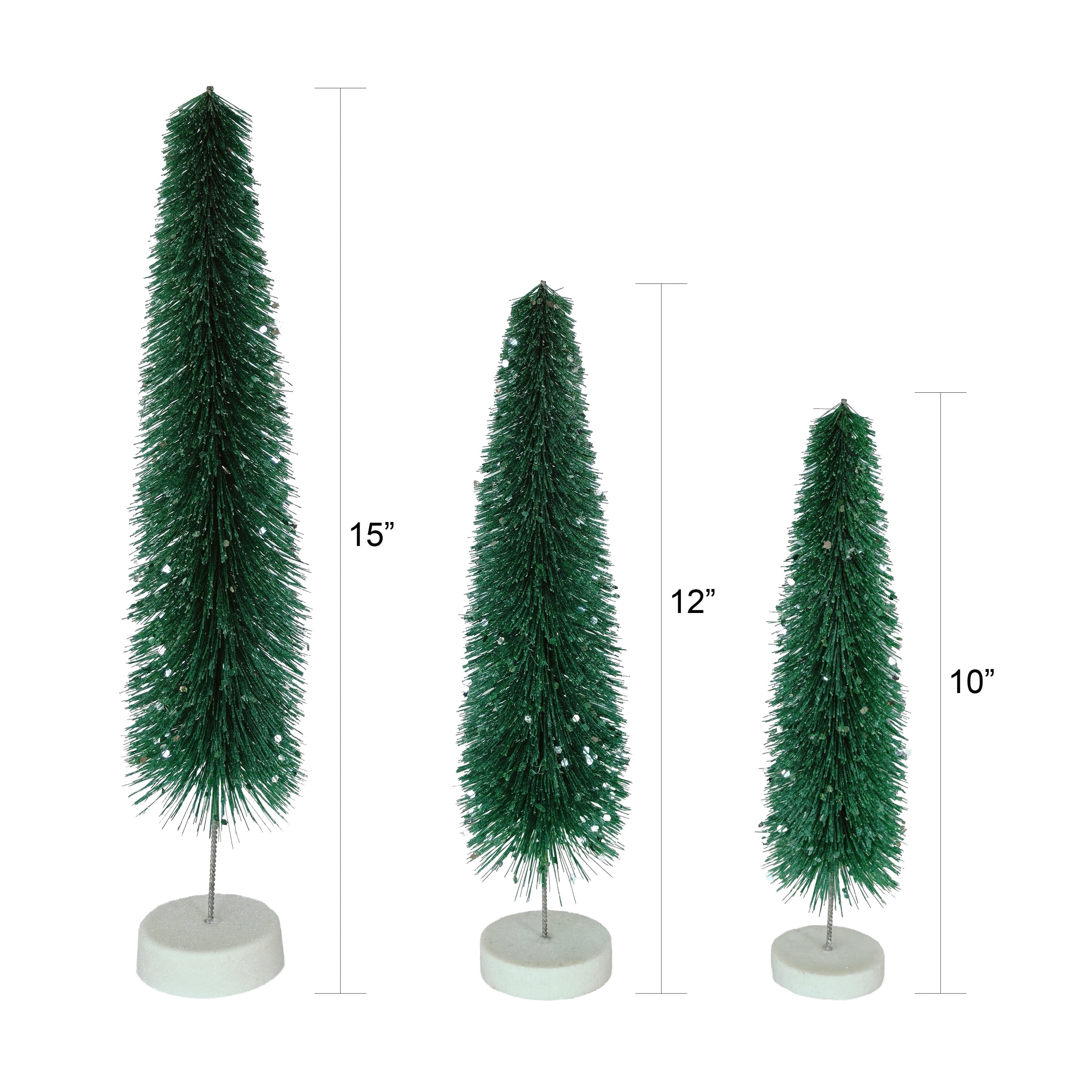 3-Piece Christmas Village Tree Set, Green, by Holiday Time