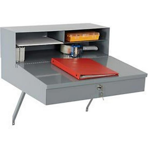 Wall Mounted Receiving Desk - Gray - 24 x 22 in.