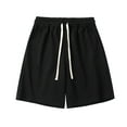 thumbnail image 1 of Mens Cotton Lounge Shorts Workout Gym Running Exercise Training Drawstring Fashion Summer Sweat Shorts with Pockets, 1 of 4
