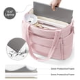 thumbnail image 4 of Puffer Tote Bag for Women, Large Capacity Lightweight Quilted Shoulder Bag, Waterproof Handbag for Work, Travel, Gym, Pink, 4 of 8