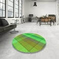 thumbnail image 3 of Ahgly Company Indoor Round Patterned Green Onion Green Area Rugs, 3' Round, 3 of 6
