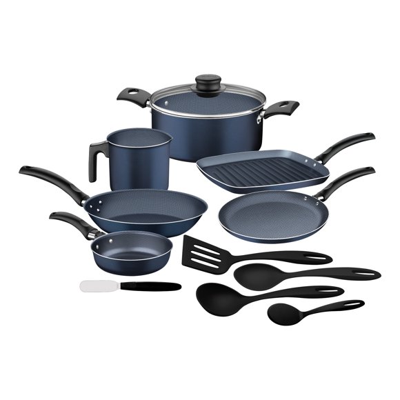 Batería de Cocina Tramontina de Aluminio Modelo Malta Azul 12 piezas.