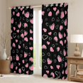 thumbnail image 2 of Feelyou Chic Love Heart Black Out Curtains for Kid, Abstract Grey Curtains Pack of 2 (42x63 Each), Modern Fashion Cartoon Bedroom Curtains, Curtains and Drapes Home Decor, 2 of 6