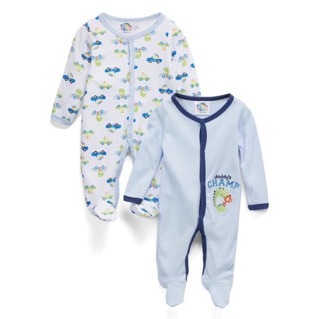 Sweet & Soft 2324842 Preemie Boys Cotton Sleep N Play, Daddys Champ