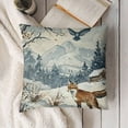 thumbnail image 3 of Hello Rein Decorative Throw Pillow Covers, Forest Animal Outdoor Porch Patio Home Decor, Blue Watercolor Tree Sofa Cushion Case, 3 of 5
