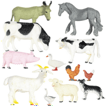12Pack Farm Animals Figures, Realistic Simulation Plastic Farm Figurines Animal Toys Learning Educational Playset Party Favors Bath Toys