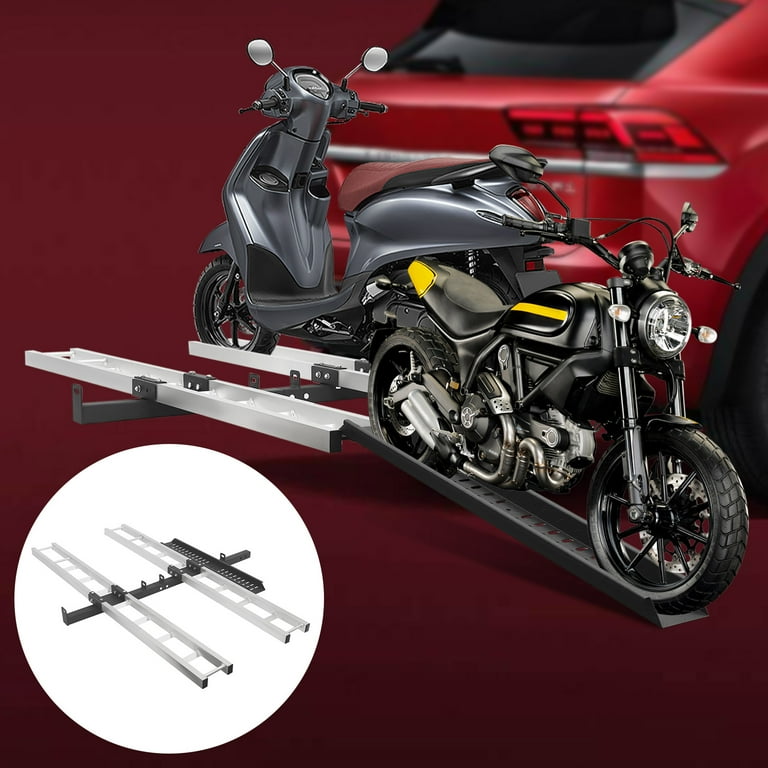 Aluminum Double Motorcycle Carrier Motorcycle Hitch Carrier 600LBS Capacity Hitch Mounted Motorcycle Trailer Heavy Duty Motorcycle Trailer Dirt Bike Carrier Hauler Hitch Rack Walmart