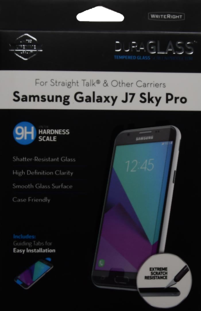 WriteRight DuraGlass Tempered Glass Screen Protector for Samsung Galaxy J7 Sky Pro Also Fits S727VL, J7 (2017)