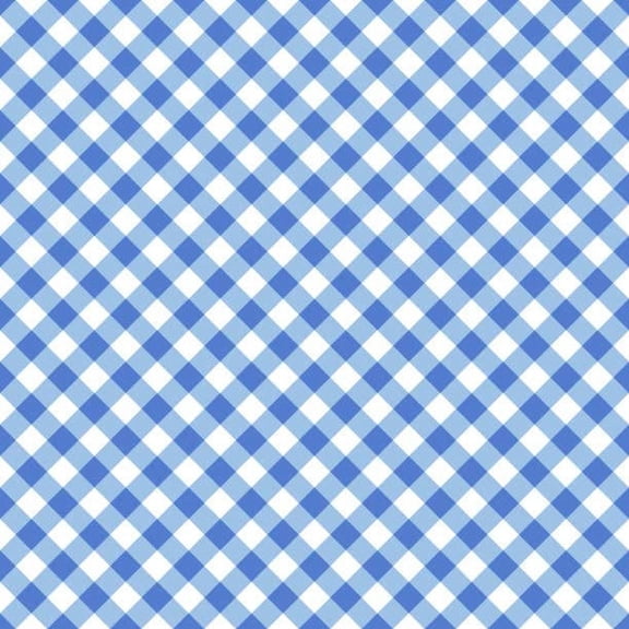 Blue Gingham Edible Cake Cupcake Border Strips Decorations (8 Inch Round) fits 8 inch round cake or larger