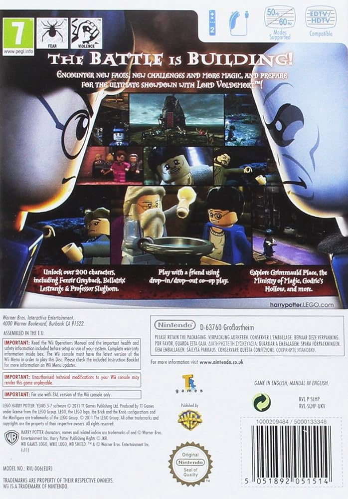 LEGO Harry Potter: Years 5-7 Action & Adventure, Parental Controls, Video Game for Nintendo Wii, 4 Offline Players