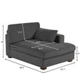 thumbnail image 5 of DREAMSIDEA Oversized Chaise Lounge for Living Room Modern Corduroy Sofa with Left Armrest Indoor Lounge Chair,Dark Grey, 5 of 9