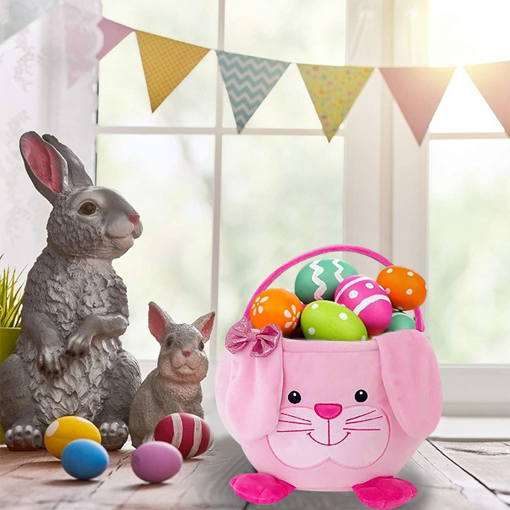 Movsou Easter Bunny Basket, Suitable for Girls and Boys Easter Party Gift Pink - image 3 of 8