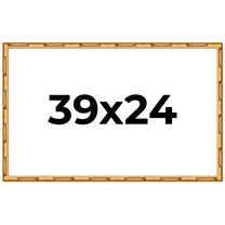 39x24 Frame Gold Bamboo Solid Wood Picture Frame | 1 Inch Moulding Width | Interior Frame Depth