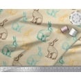 thumbnail image 2 of Soimoi Orange Viscose Chiffon Fabric Rabbit Animal Print Sewing Fabric Yard 42 Inch Wide, 2 of 3