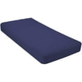 thumbnail image 2 of 100% Jersey Knit Cotton Fitted Crib Sheet, For Standard Crib and Toddler Mattresses Solid Navy, Soft & Breathable, for Boys and Girls, Size 28"x 52"x 9’’ Pack of 2, 2 of 5