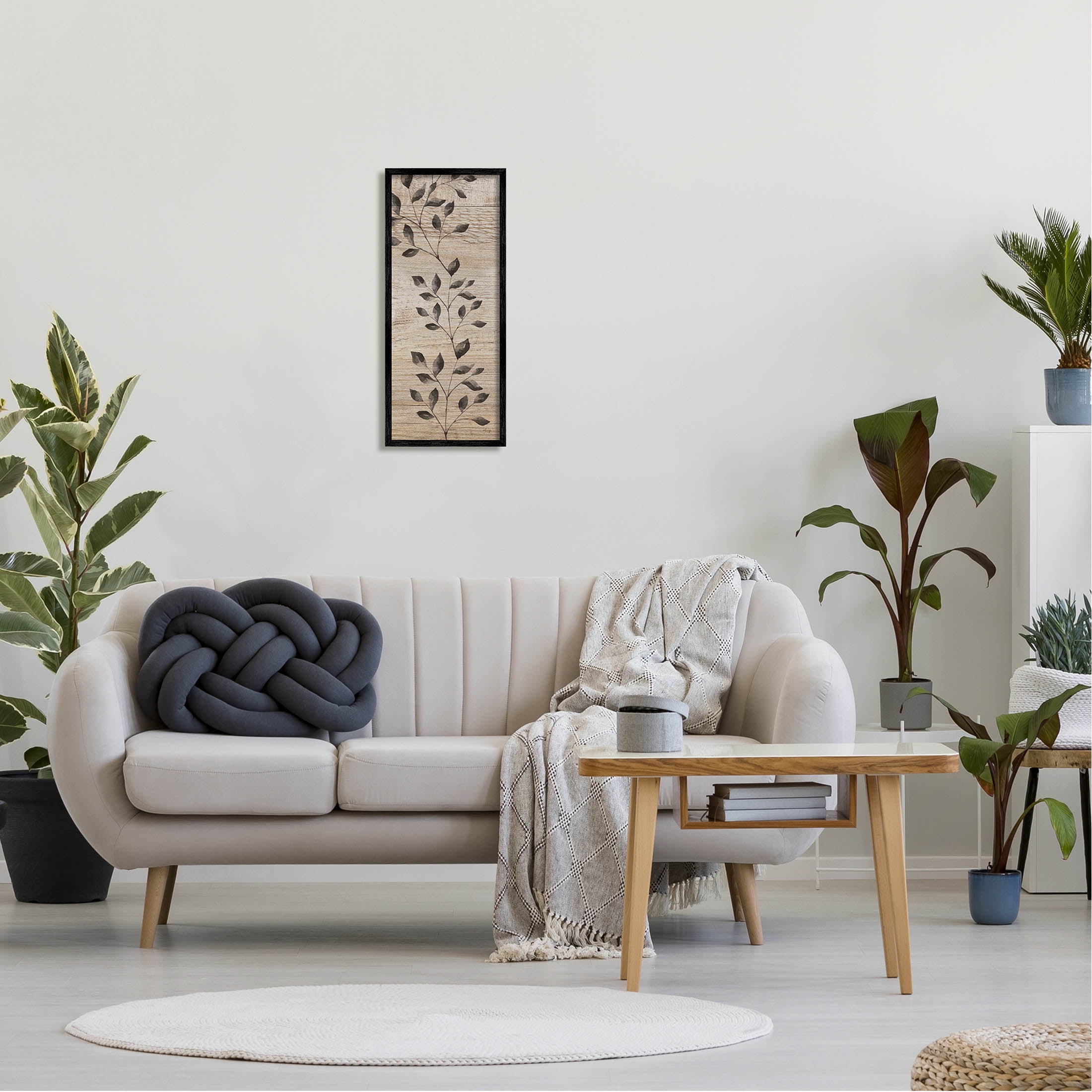 Boho Botanical Rustic Pattern Botanical & Floral Graphic Art Black Framed Art Print Wall Art