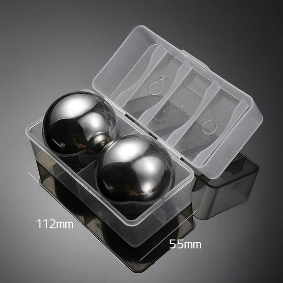 1/2 pcs Round Whiskey Stones Ball Shape Reusable Stainless Steel Ice Cubes Golf Ball Whiskey Stones Ball Metal Ice Ball Gift Set