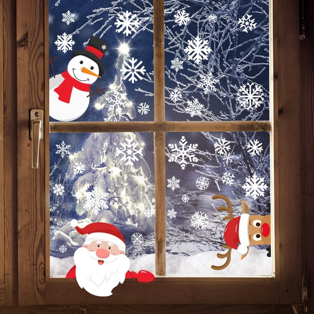 Calcomanías De Copos De Nieve Para Ventanas De Cristal, Decoración De