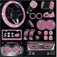 thumbnail image 7 of 27PCS Bling Car Accessories Set for Women, 15 Inch Reinestone Crystal Steering Wheel Covers License Plate Frame USB Charger Phone Holder Coasters, Vehicle Decorations, Universal Fit（Black）, 7 of 7